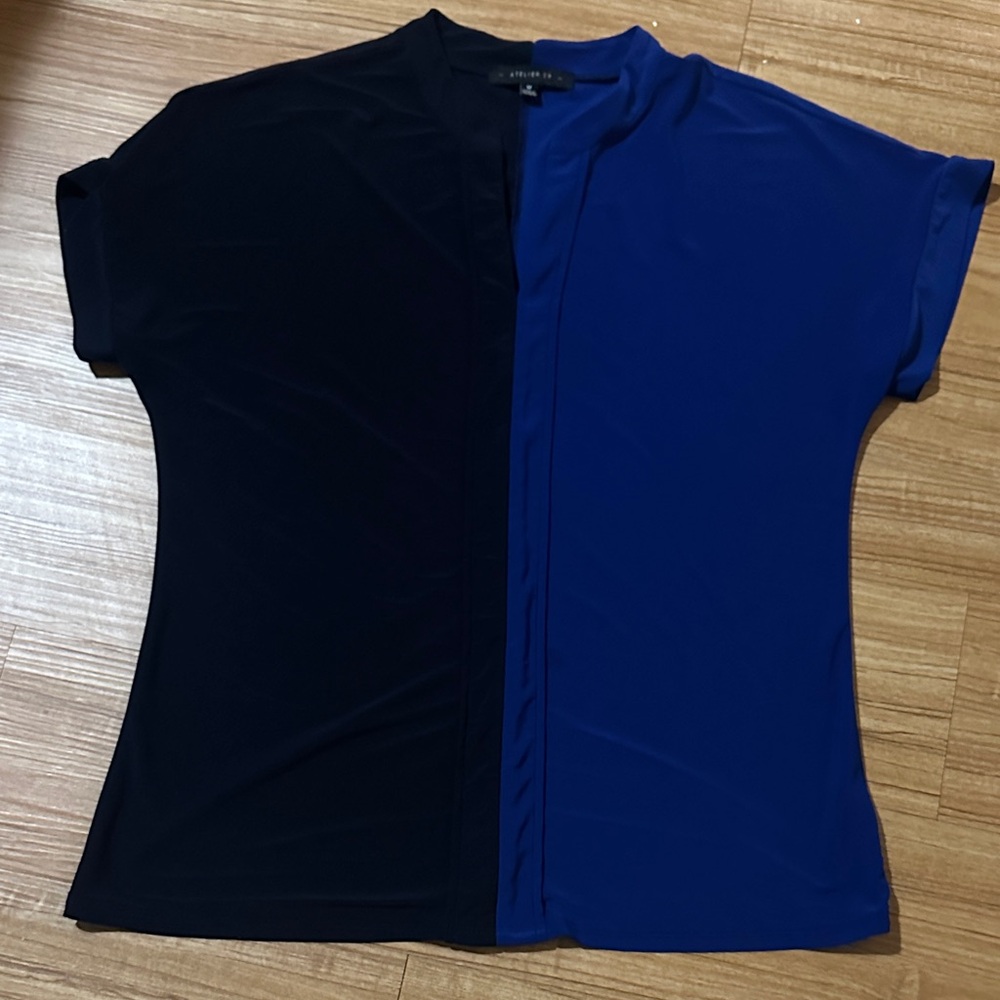 Atelier 29 Black and Blue Short Sleeve Top